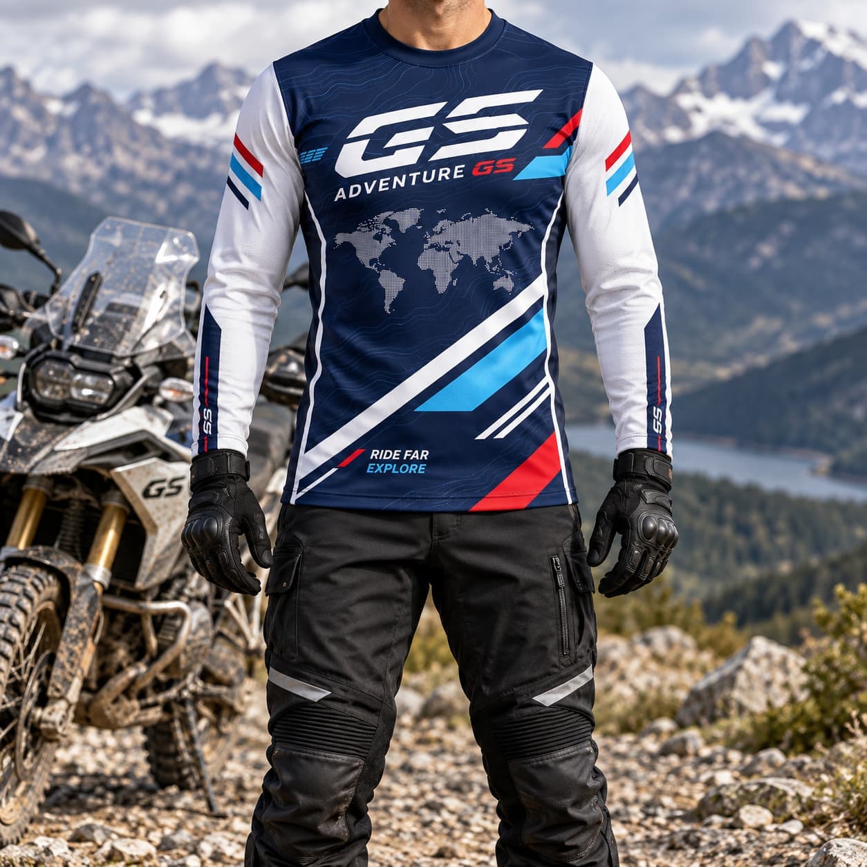 Outdoor Adventure Outfit - GS Adventure Mens Tshirt Motorcycle Jersey
